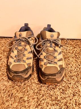 Merrell Women’s Tan and Navy Hiking Sneakers